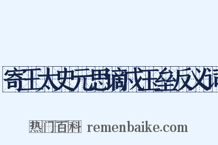 寄王太史元思谪戍玉垒反义词是什么意思的图片